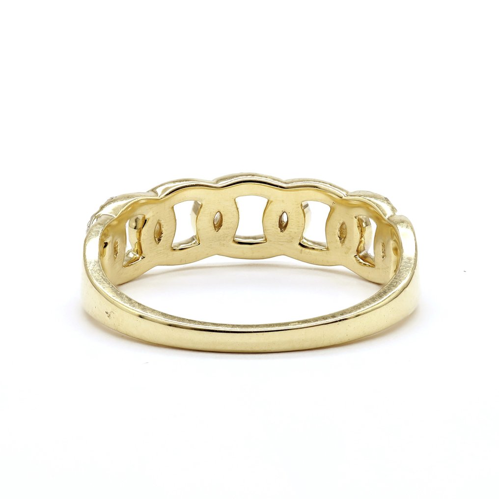 Bague - 14 carats Or jaune -  0.15ct. tw. Diamant (Naturelle)  #4.3