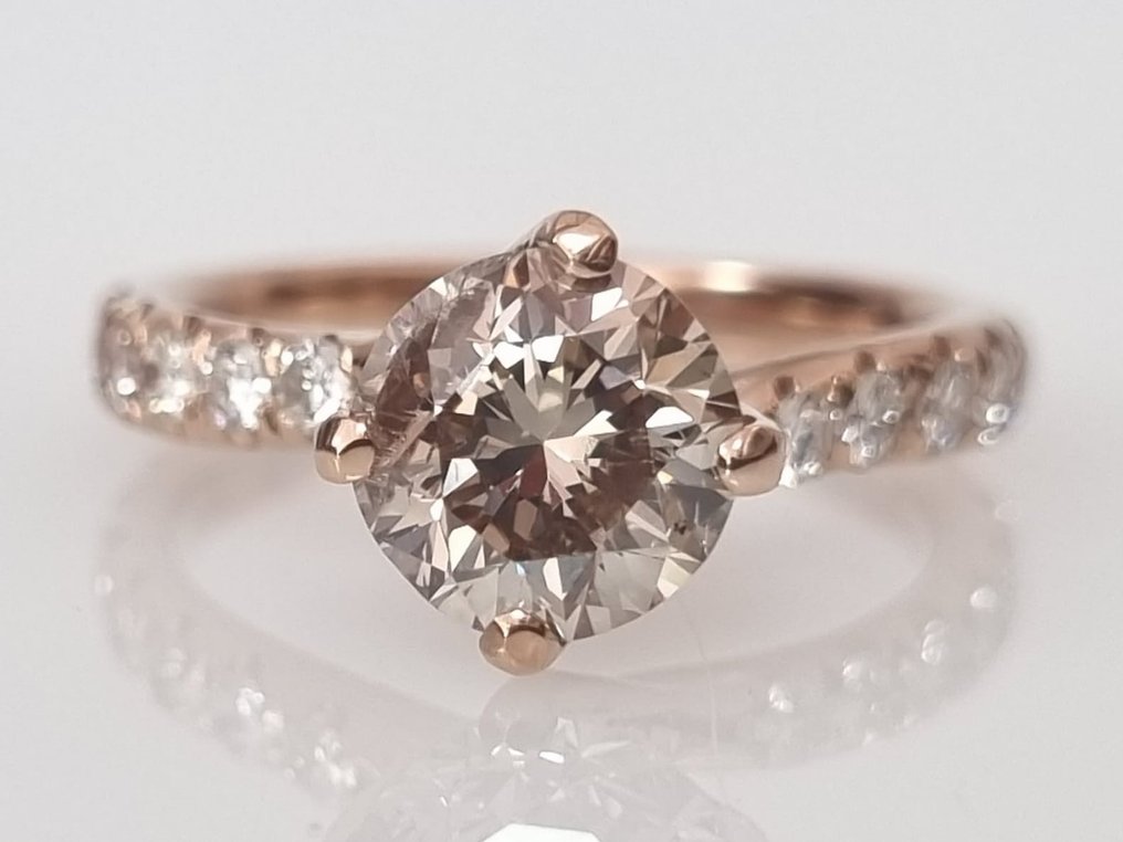 14 quilates Oro rosa - Anillo - 1.44 ct Diamante - Diamantes #3.1
