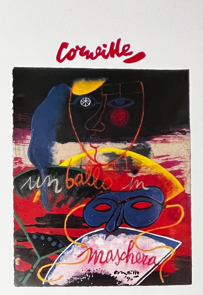 Guillaume Corneille (1922-2010) - Affiche Un ballo in maschera - Hommage aan Verdi - Avec Tampon Atelier Corneille - 1990年代 #1.1