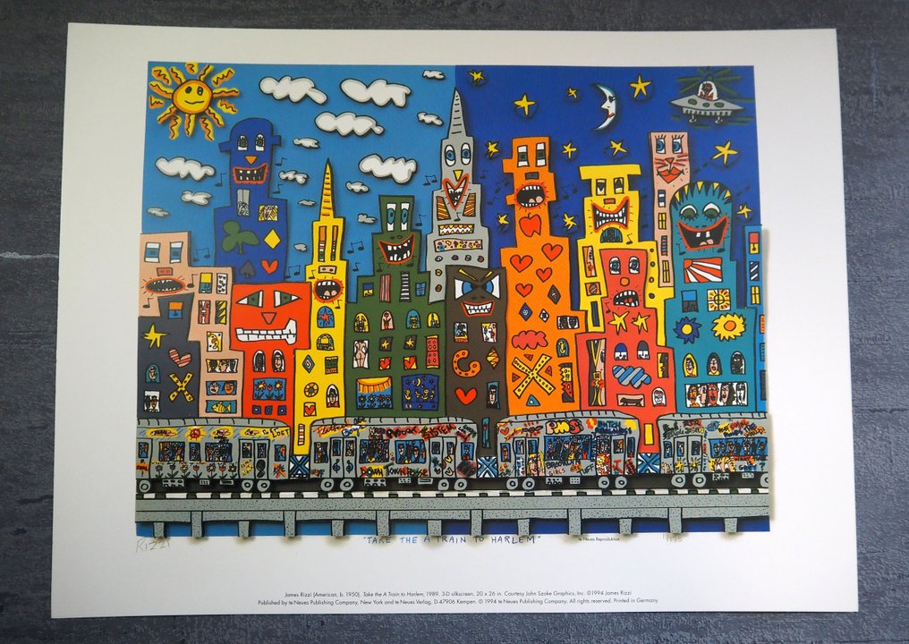 James Rizzi (1950-2011) - Pop Art - TAKE THE TRAIN TO HARLEM (1994) #1.0
