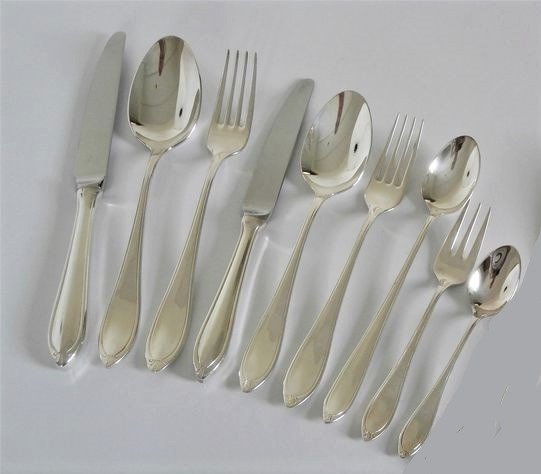 Christofle - Bestekset (112) - model Versailles - 12persoons + opdienbestek in originele cassette - Verzilverd #3.2