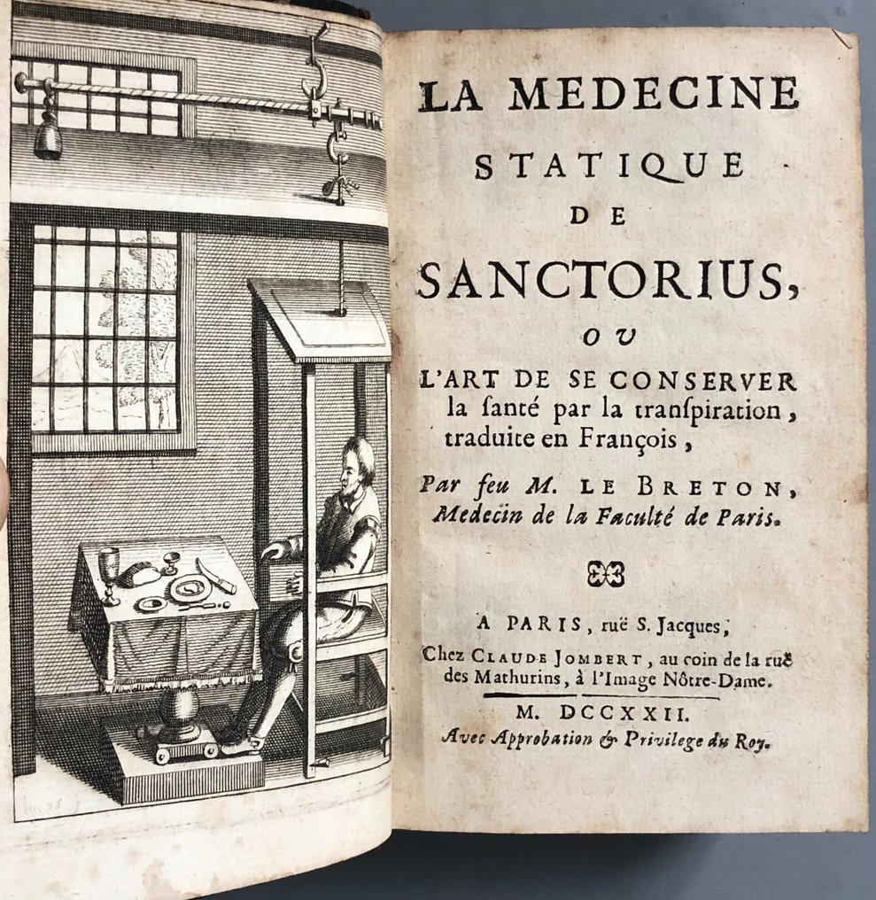 Santorio Santorio - La médecine statique de Sanctorius ou l'art de conserver la santé par la transpiration - 1722 #1.1