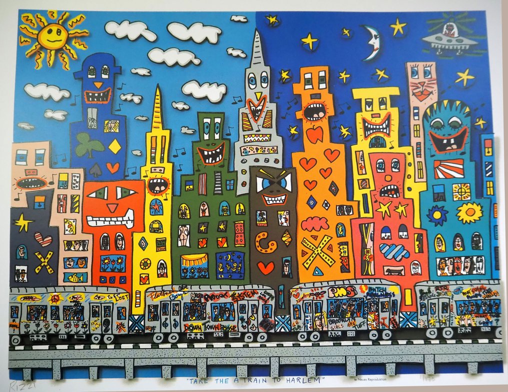 James Rizzi (1950-2011) - Pop Art - TAKE THE TRAIN TO HARLEM (1994) #2.1