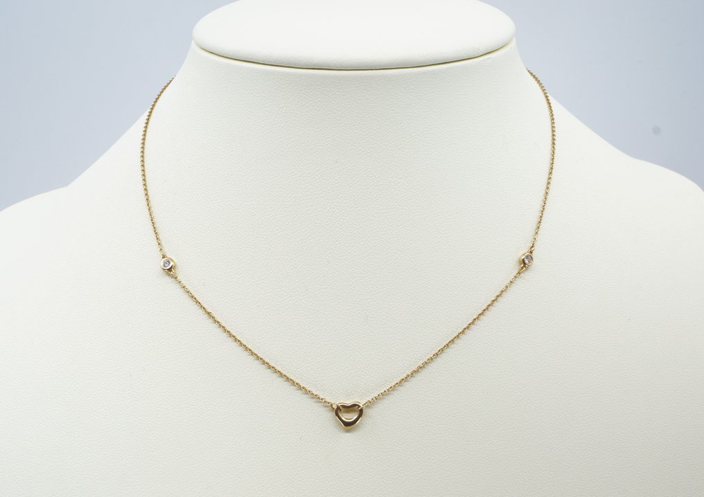 Tiffany & Co. - Colier - Diamond Open Heart Necklace with diamonds - Aur roz  #1.1