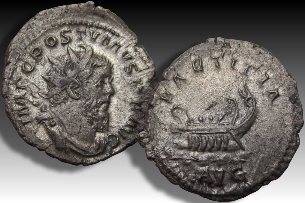 Romarriket. Postumus (AD 260-269). Silvered Antoninianus Treveri or Colonia Agrippinensis mint 261 A.D. - LAETITIA AVG - #2.1