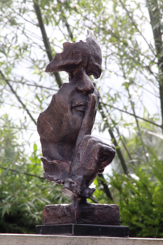 silent face - Figure - speak no evil - bronze marble #1.0