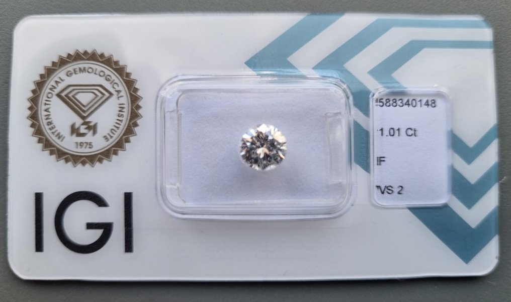 1 pcs Diamant  - 1.01 ct - Rotund - VS2 #2.1