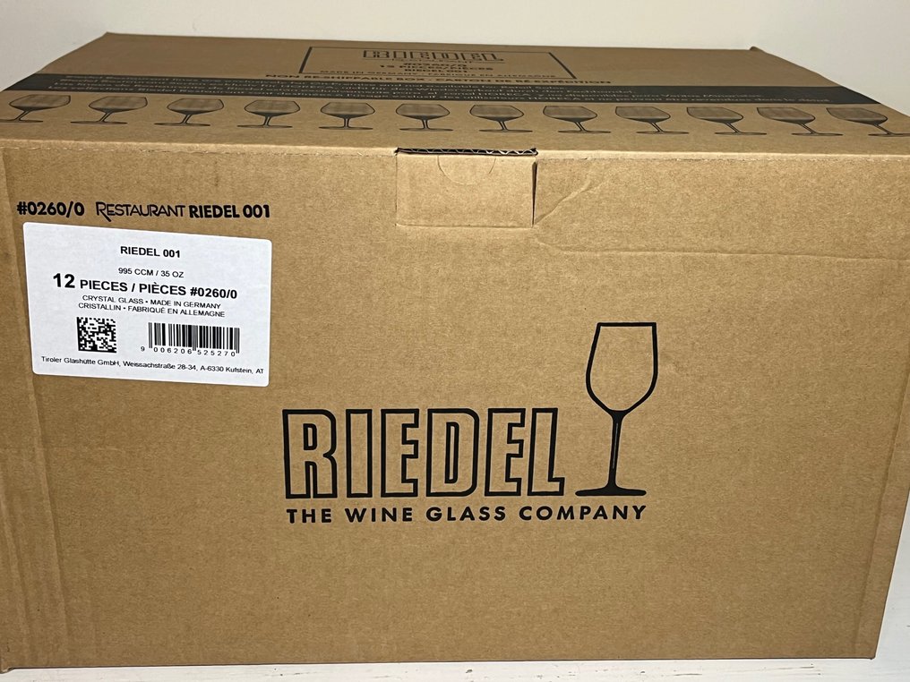 Riedel - 葡萄酒杯 (12) - 餐厅 001 - 水晶 - 配原装纸箱 #1.0