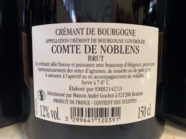 Comte de Noblens Cremant de Bourgogne - Bourgogne - 3 Magnummer (1,5 L) #3.2