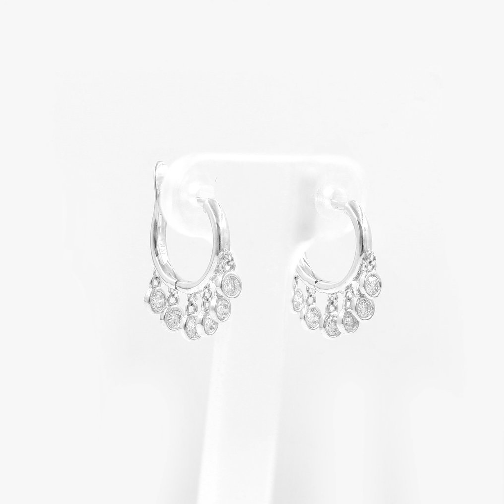 Boucles d'oreilles - 14 carats Or blanc -  0.35ct. tw. Diamant  (Naturelle) #2.1
