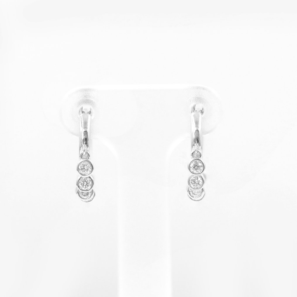 Boucles d'oreilles - 14 carats Or blanc -  0.35ct. tw. Diamant  (Naturelle) #1.1