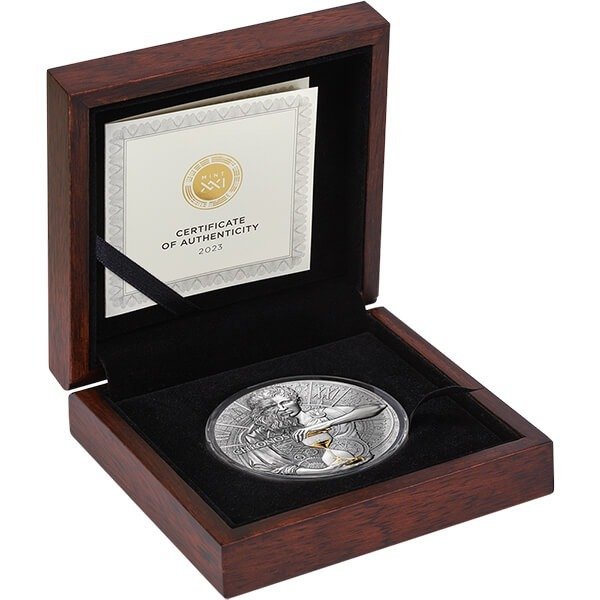 Camerun. 2000 Francs 2023 Chronos Dual Essence - Antique Finish, 2 Oz (.999) #4.3