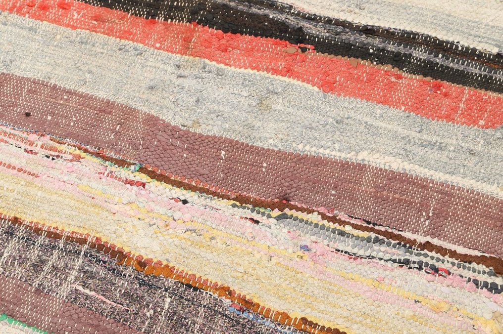 Modern lapos szövésű szőnyeg Kilim Chindi szövetből - Kilim - 220 cm - 103 cm #1.3