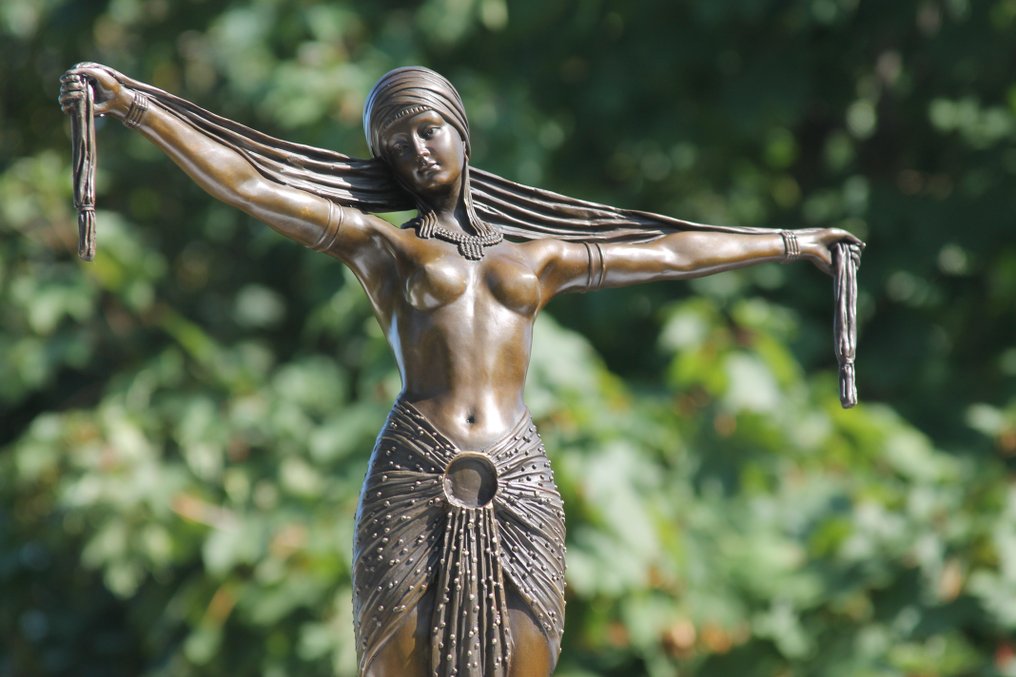 Statua, scarab - 75 cm - marmo bronzo #2.1