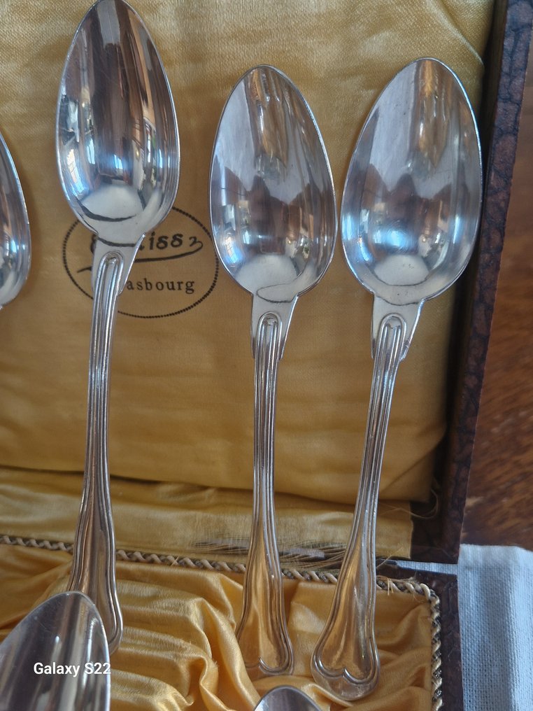 Christofle - Coffee spoons (12) - Art Deco - Silver-plated #2.1