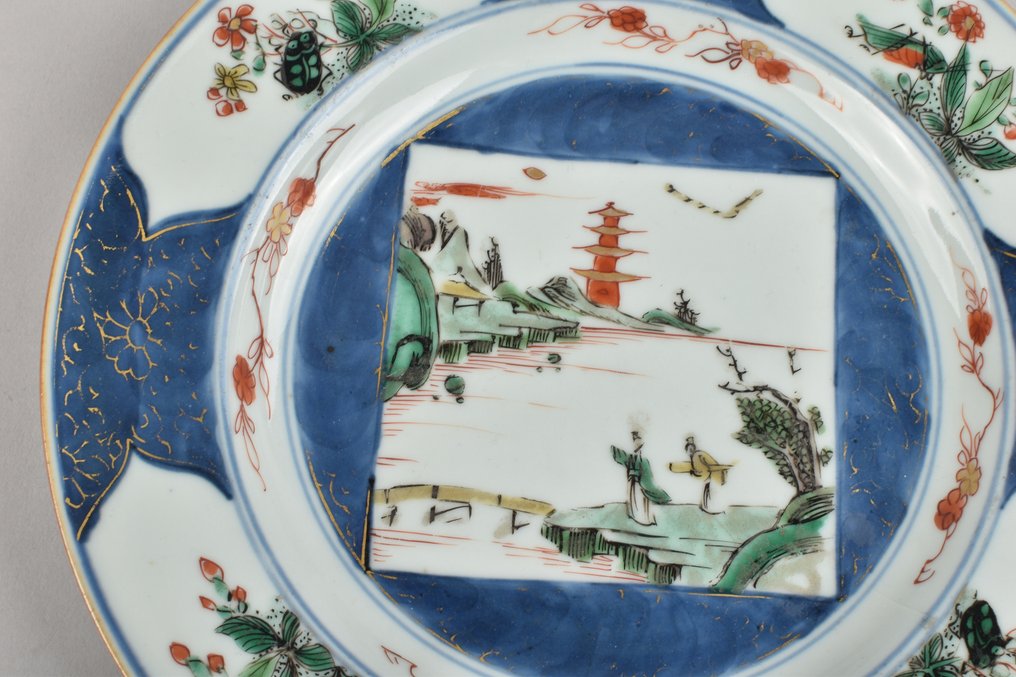 清 粉彩青花盘 - 瓷 - 中国 - Kangxi (1662-1722) #2.2