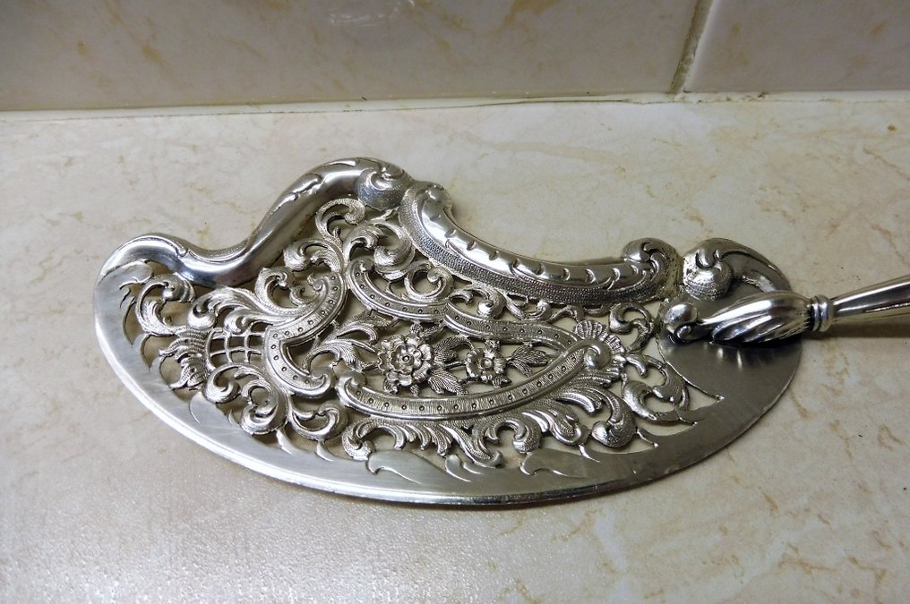 Visschep / Oostenrijk - Fish serving set - 1840/1850 #2.1