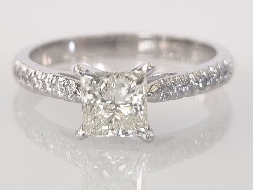 14 karat Hvitt gull - Ring - 1.01 ct Diamant - Diamanter #1.1