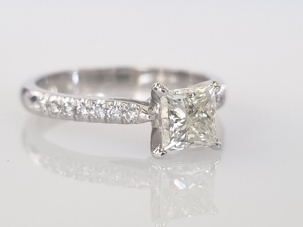 14 karat Hvitt gull - Ring - 1.01 ct Diamant - Diamanter #2.1