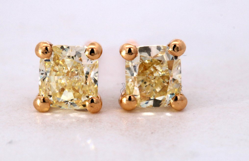 18 kt Gelbgold - Ohrringe - 0.90 ct Diamant #1.1
