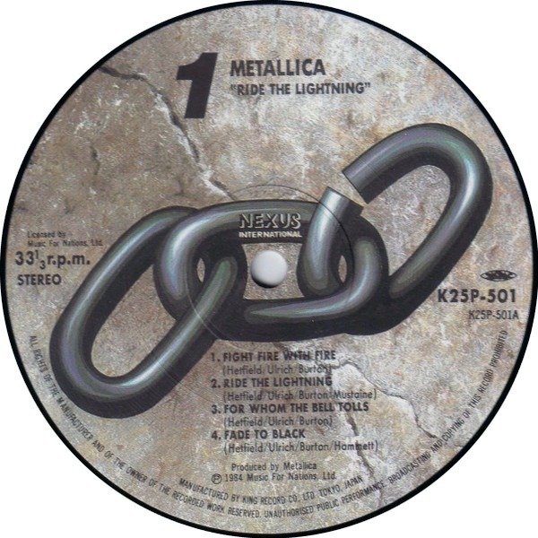Metallica - Ride The Lightning / Sure A " Must Have"! - LP - Wydanie japońskie, 1st Pressing - 1984 #4.3