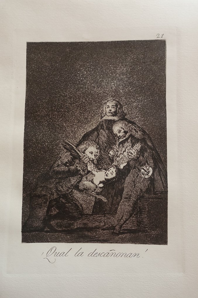 Francisco de Goya (1746-1828), (after) - Caprichos Blatt #21 -Qual la descanonan ! - (Wie man sie rupft !) #1.1