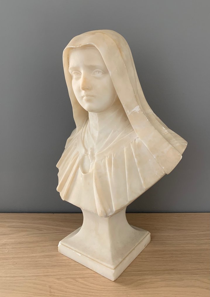 Sculpture, Sainte Therese de l'enfant Jesus - 45 cm - Marble #1.1