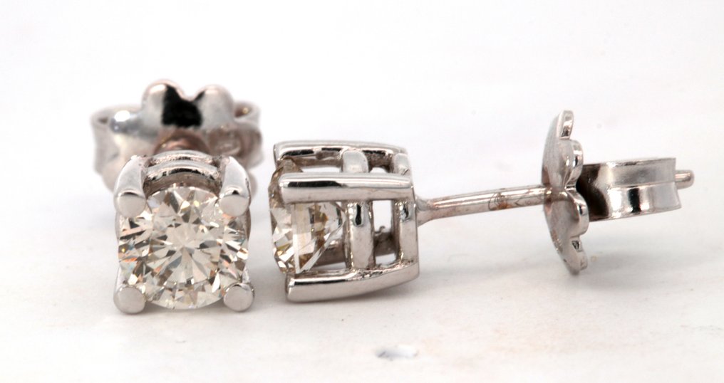 14 carats Or blanc - Boucles d'oreilles - 0.86 ct Diamant - Diamants #3.1