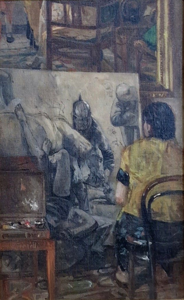 Eugenio Scorzelli (1890-1958) - Interno studio di pittore #1.1