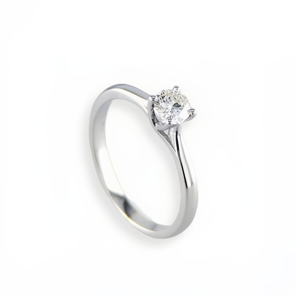 Jegygyűrű - 14 kt. Fehér arany -  0.35 tw. Gyémánt  (Természetes)  #1.2