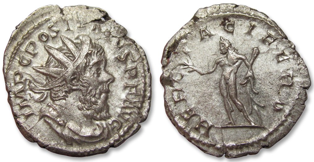 Römisches Reich. Postumus (260-269 n.u.Z.). Antoninianus Treveri or Cologne mint 262 A.D. - HERC PACIFERO - #2.1