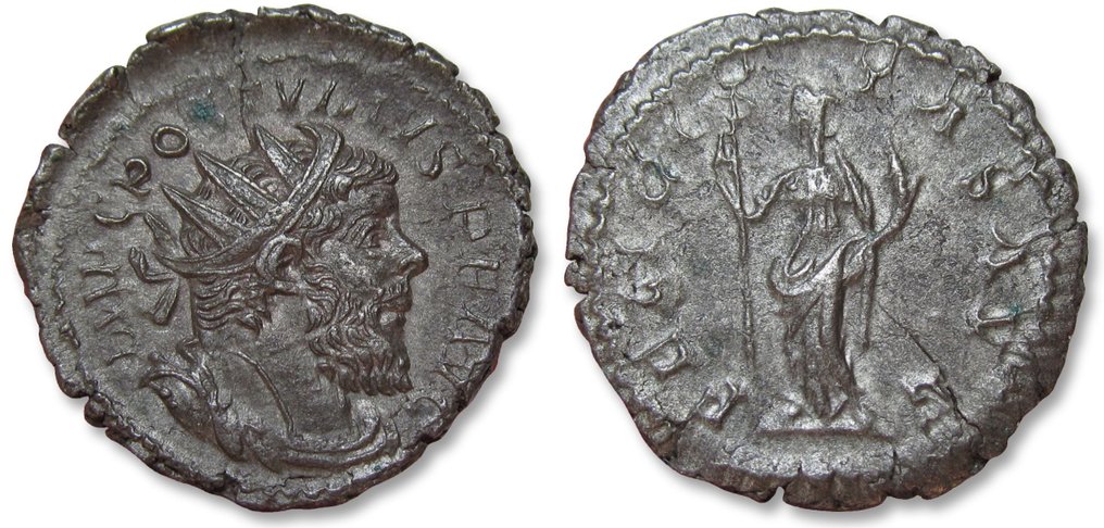 Imperio romano. Póstumo (260-269 e. c.). Antoninianus Lugdunum (Lyon) mint circa 263-265 A.D. - FELICITAS AVG reverse - #2.1