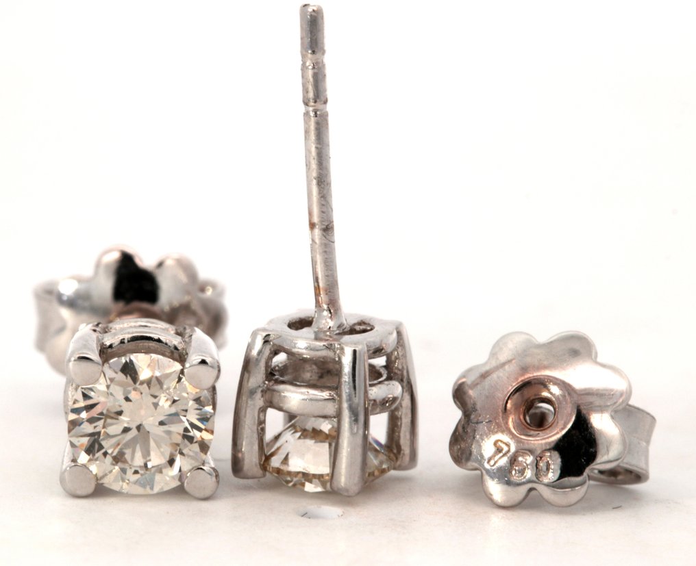 14 kt. White gold - Earrings - 0.86 ct Diamond - Diamonds #2.2