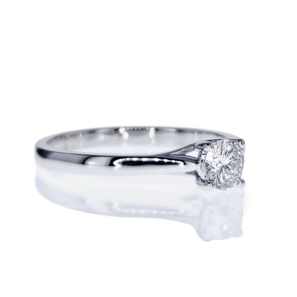 Anel de noivado - 14 K Ouro branco -  0.35ct. tw. Diamante  (Natural) #2.1