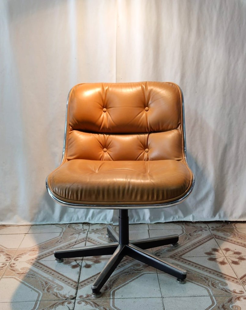 Knoll - Charles Pollock - 椅子 - 塑料, 皮革 #1.2