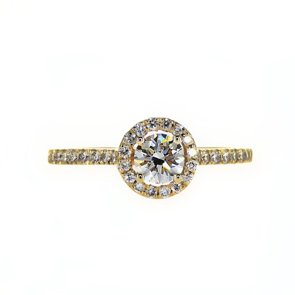 14 karat Guld, Gulguld - Ring - 0.54 ct Diamant - Diamanter #1.2