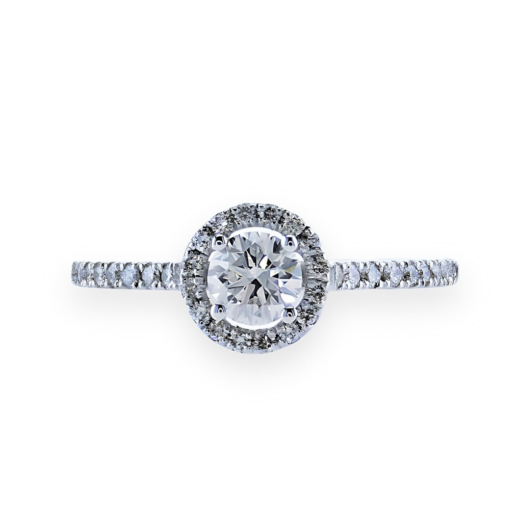 订婚戒指 - 14K包金 白金 -  0.57ct. tw. 钻石  (天然) - 钻石 #2.1