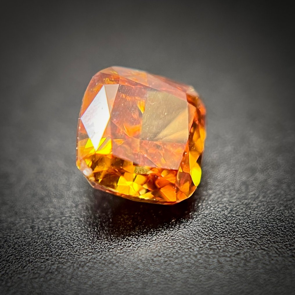 1 pcs Diamant - 0.38 ct - Perniță - portocaliu galben intens modern - VS2 #1.2