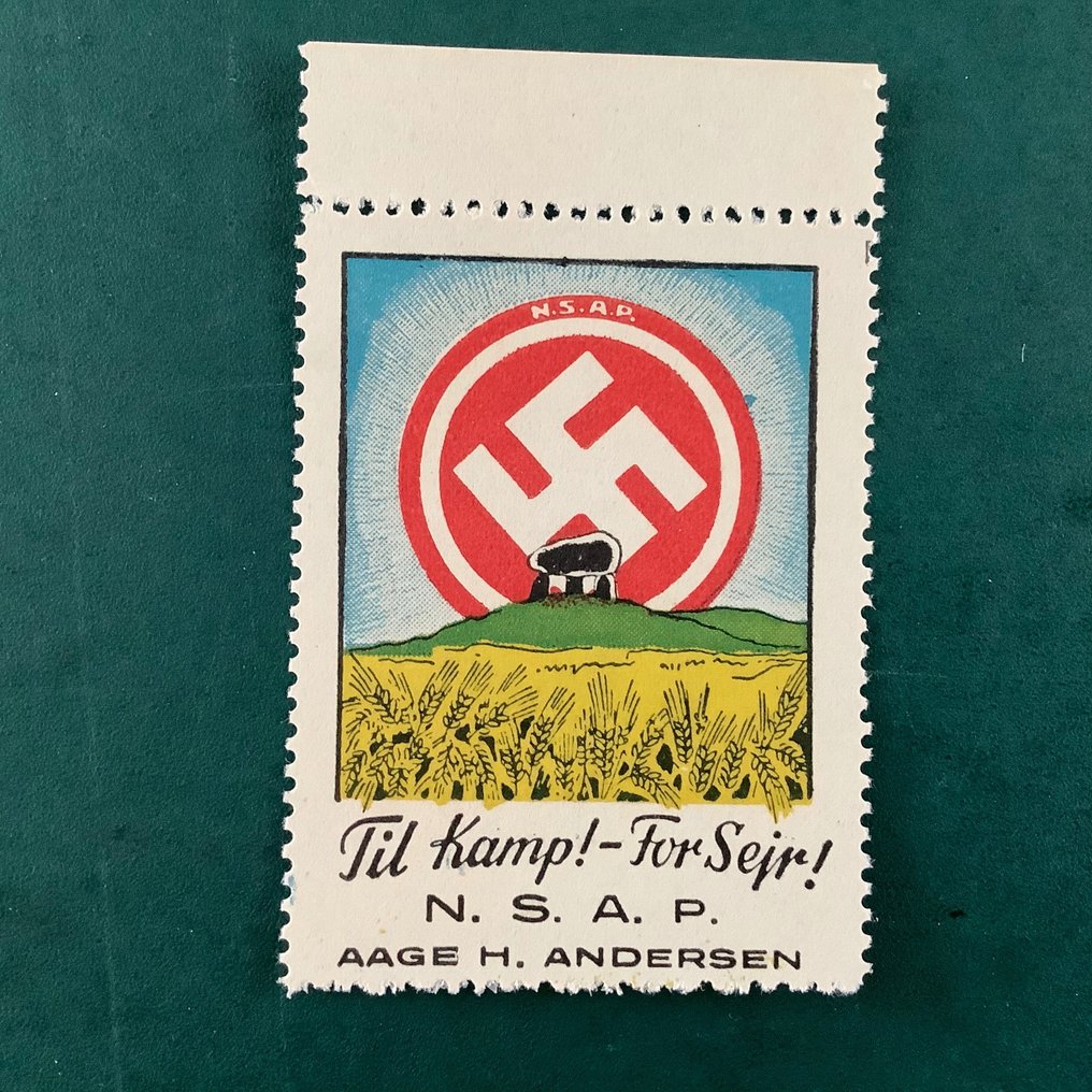 Duitse Rijk 1944 - Propaganda vignet voor Denemarken : NSAP til kamp - fur sejr met velrand #1.2