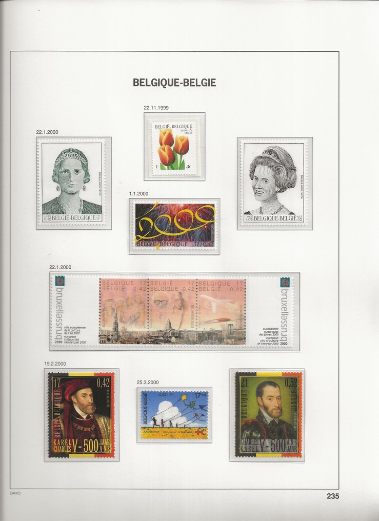 Bélgica 2000/2006 - Colección completa POSTFRIS en álbum de lujo DAVO VI - OBP/COB 2878/3598 #3.1