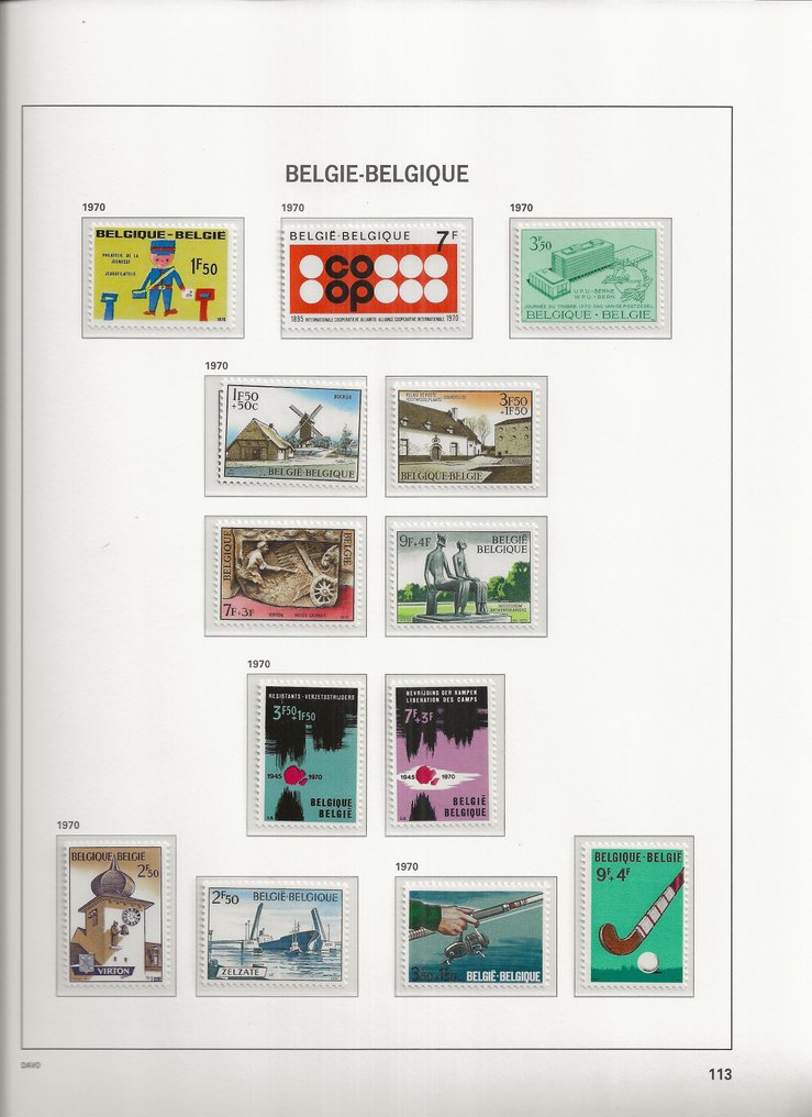 比利時 1970/1984 - Luxe相册DAVO III中的完整POSTFRIS收藏 + 小册子 - OBP/COB 1528/2155 + B1/18 #3.2