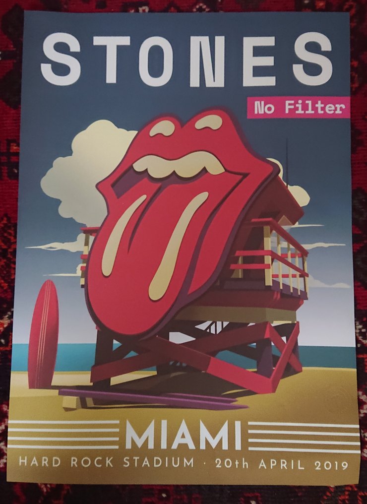 Anonymous - Rolling Stones concierto Miami 2019 cartel original - década de 2010 #1.0