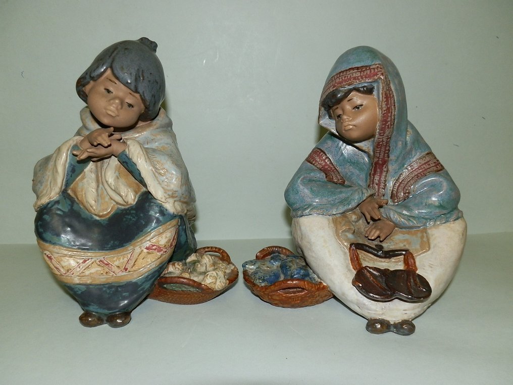 Lladró - Statue, Coppia bimbi - 16 cm - Stoneware #1.0
