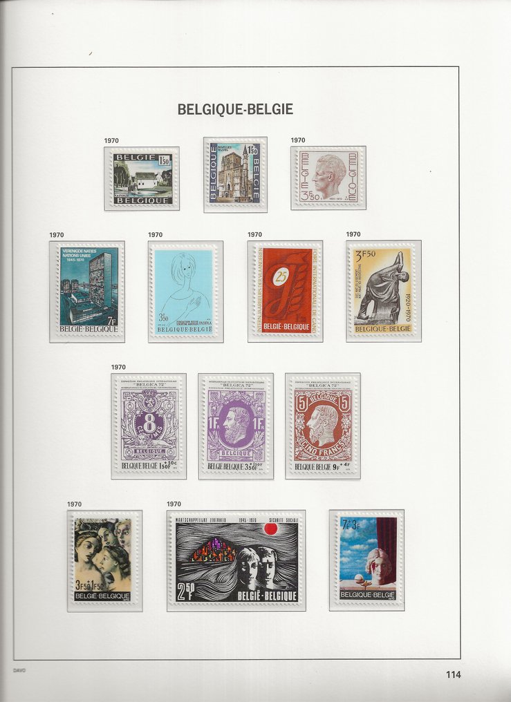 比利時 1970/1984 - Luxe相册DAVO III中的完整POSTFRIS收藏 + 小册子 - OBP/COB 1528/2155 + B1/18 #4.3