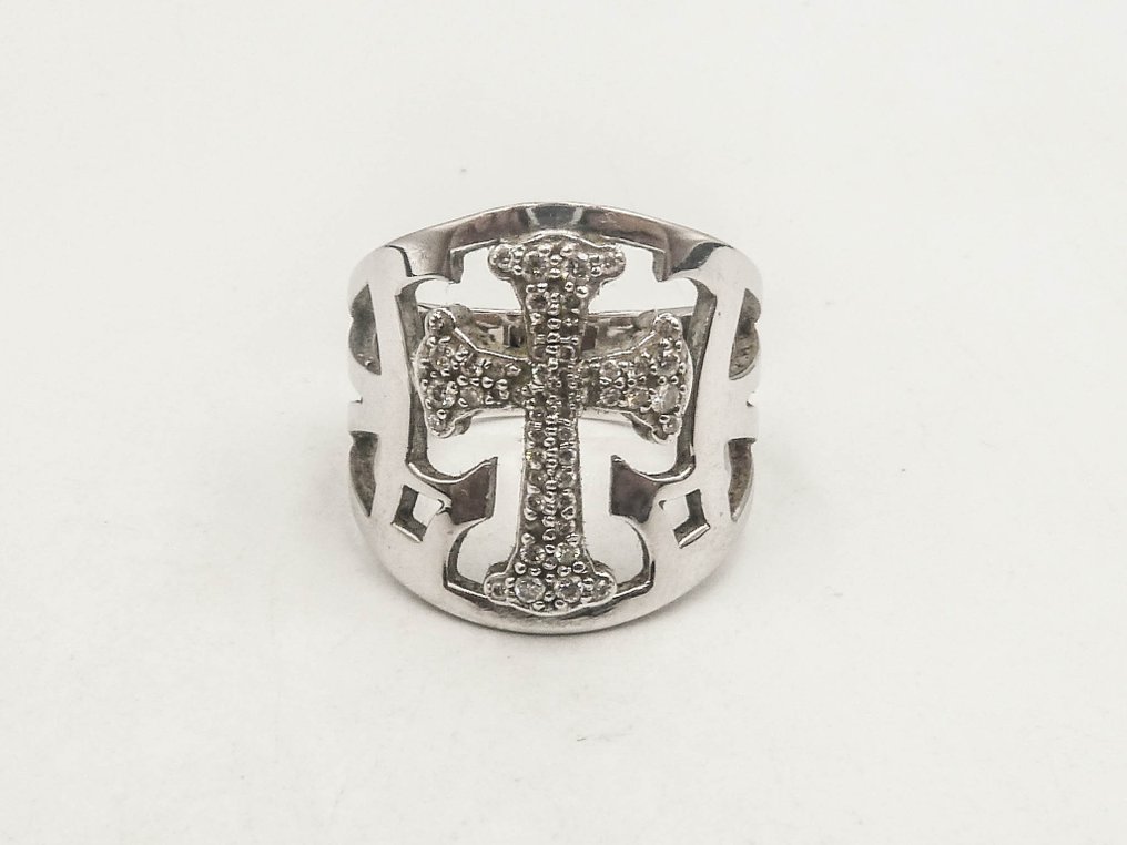 Tous - 戒指 - 18K包金 白金 - 钻石 #1.0