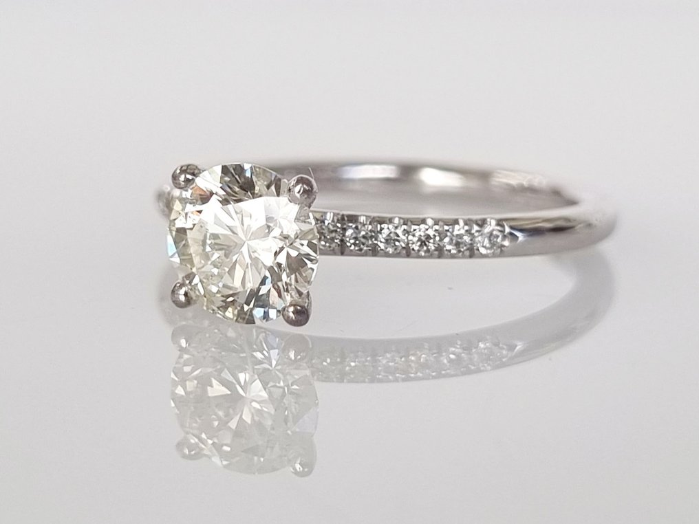 14 karat Hvitt gull - Ring - 1.10 ct Diamant #3.2