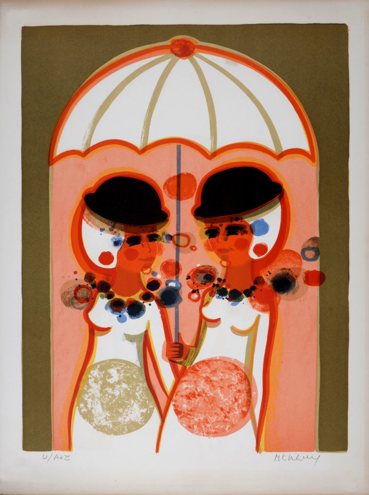 Frédéric Menguy (1927-2007) - Le parapluie - Hand-signed #1.0