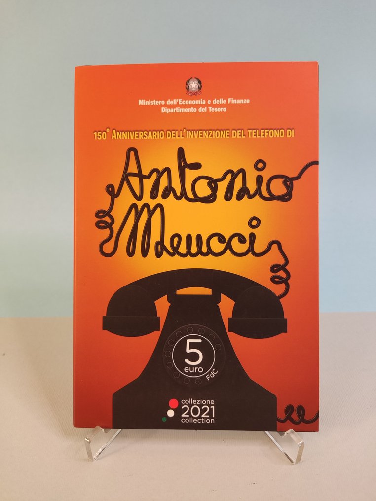 義大利. 5 Euro 2021 "150° Invenzione del telefono - Antonio Meucci"  (沒有保留價) #1.1