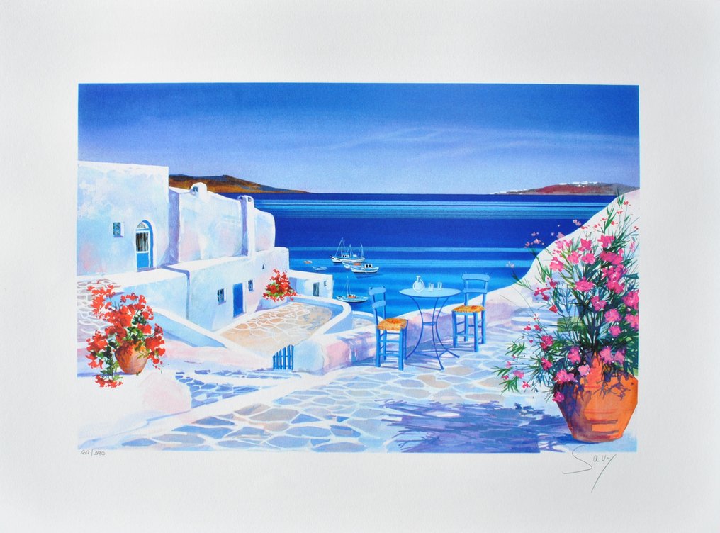 André Savy - Jolie terrasse à Santorin #1.0