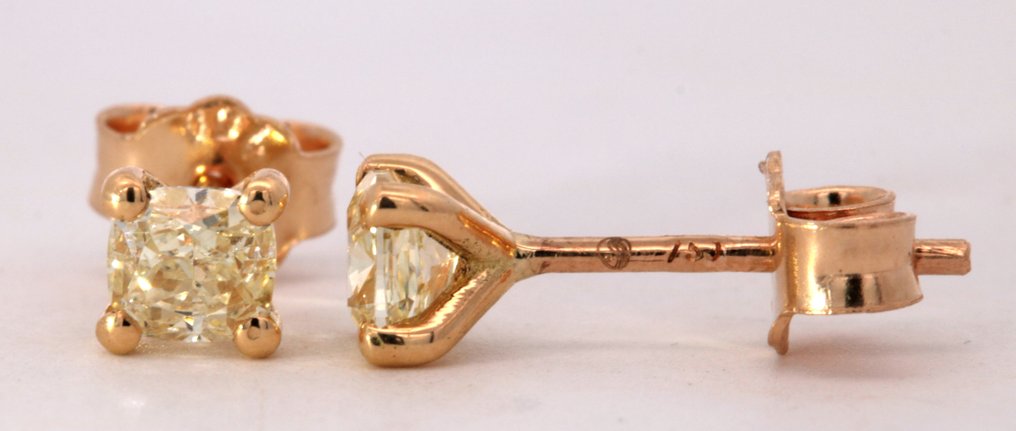Natural Fancy Yellow - 18 carats Or jaune - Boucles d'oreilles - 0.86 ct Diamant - Diamants #3.1